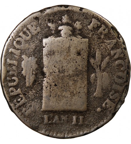 REVOLUTION FRANCAISE, CONVENTION - 2 SOLS A LA BALANCE 1793 B STRASBOURG