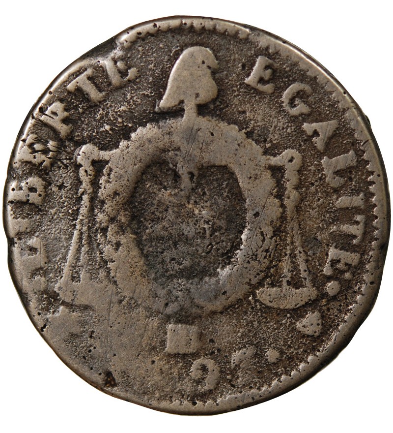 REVOLUTION FRANCAISE, CONVENTION - 2 SOLS A LA BALANCE 1793 B STRASBOURG