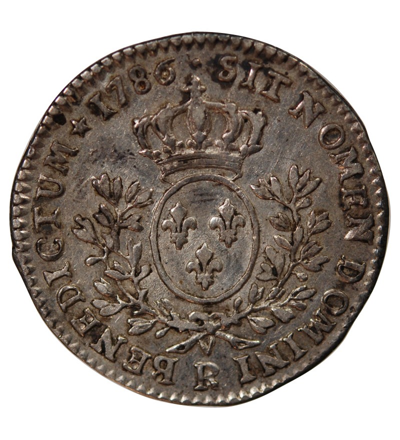 LOUIS XVI - 1/5 ECU ARGENT AUX BRANCHES D'OLIVIER 1786 R ORLEANS