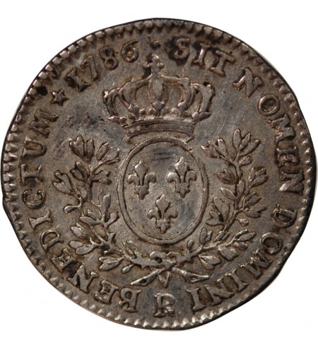 LOUIS XVI - 1/5 ECU ARGENT AUX BRANCHES D'OLIVIER 1786 R ORLEANS