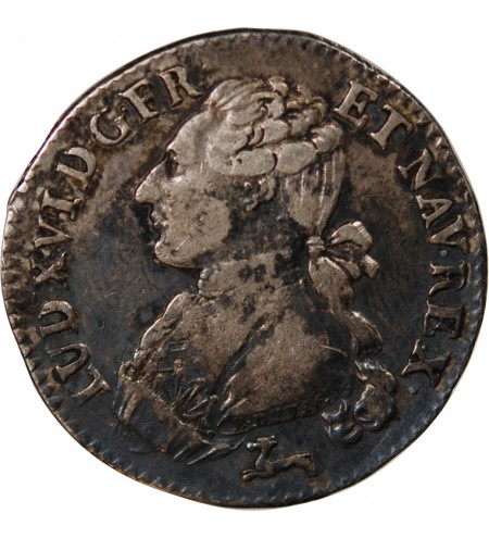 LOUIS XVI - 1/5 ECU ARGENT AUX BRANCHES D'OLIVIER 1786 R ORLEANS