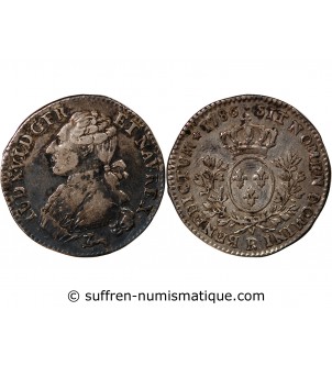 LOUIS XVI - 1/5 ECU ARGENT AUX BRANCHES D'OLIVIER 1786 R ORLEANS