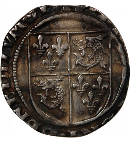 FRANCOIS Ier ﻿﻿- 1/2 TESTON ARGENT DU DAUPHINÉ 1533 / 1538