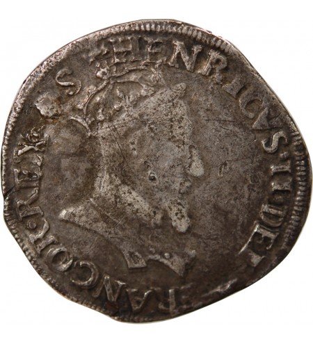 HENRI II, TÊTE COURONNEE - TESTON ARGENT 1555 L BAYONNE