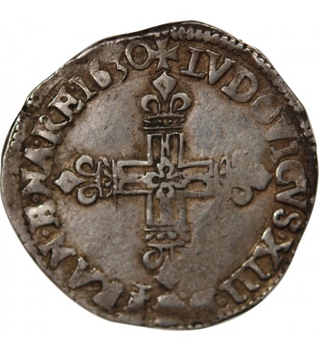 LOUIS XIII - 1/4 ECU ARGENT 1630 L BAYONNE