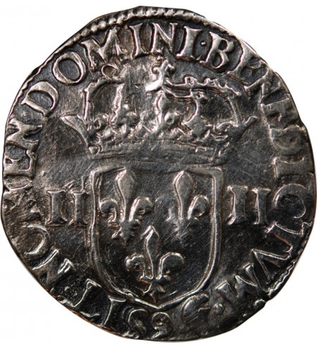 HENRI III - 1/4 ECU ARGENT 1589 RENNES