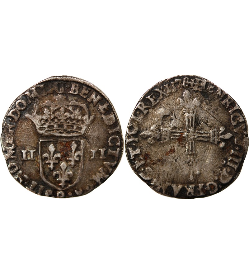 Henri III 01-avr ecu Argent 1578 9 Rennes