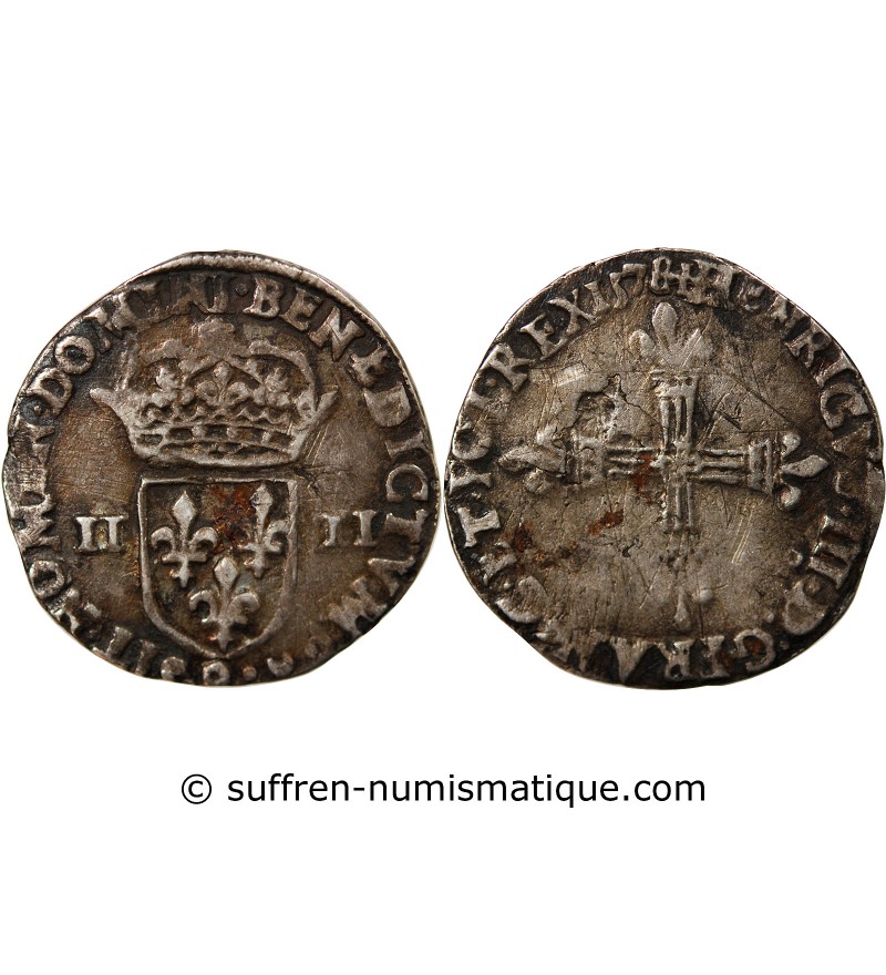 Henri III 01-avr ecu Argent 1578 9 Rennes