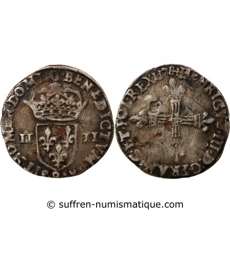 Henri III 01-avr ecu Argent 1578 9 Rennes