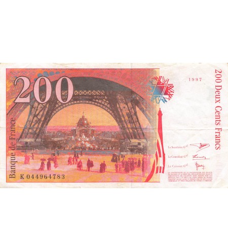 FRANCE, GUSTAVE EIFFEL - 200 FRANCS 1997 - Série K.044964783 - TB+