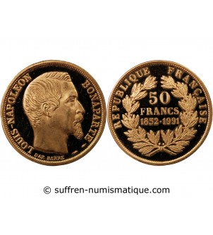 LOUIS-NAPOLEON BONAPARTE - 50 FRANCS OR 1852 / 1991