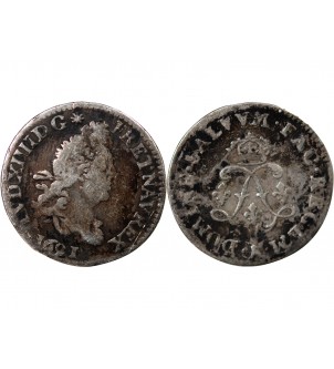 LOUIS XIV﻿ - 4 SOLS AUX DEUX L 1691 A PARIS 2