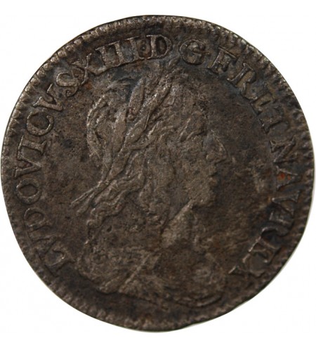 LOUIS XIII - 1/12 ECU ARGENT 1643 A PARIS point