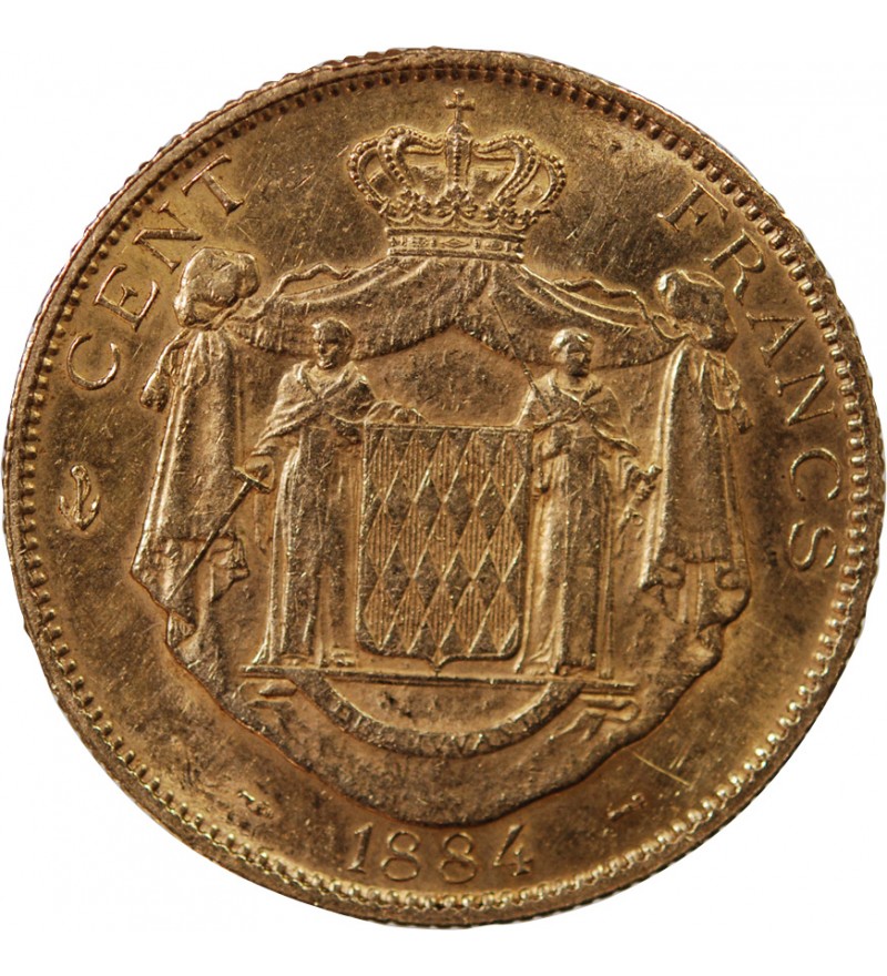 MONACO, CHARLES III - 100 FRANCS OR 1884 A