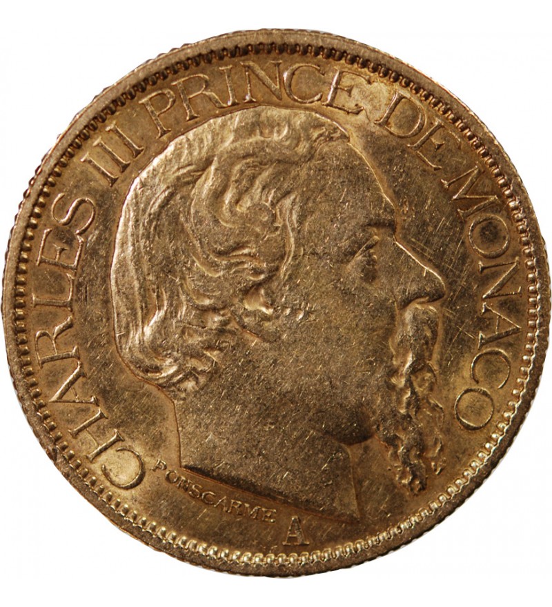 MONACO, CHARLES III - 100 FRANCS OR 1884 A