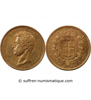 ITALIE, SARDAIGNE, CHARLES ALBERT - 100 LIRE OR 1834 TURIN