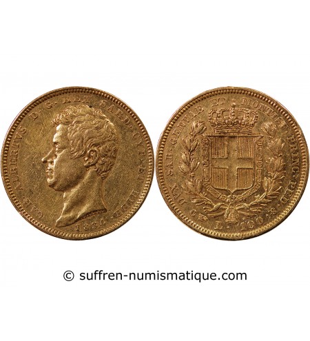 ITALIE, SARDAIGNE, CHARLES ALBERT - 100 LIRE OR 1834 TURIN