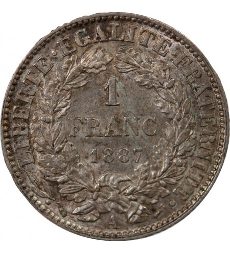 CERES ﻿- 1 FRANC ARGENT 1887 A PARIS
