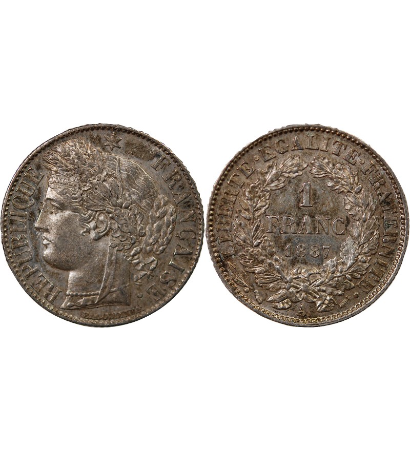CERES ﻿- 1 FRANC ARGENT 1887 A PARIS