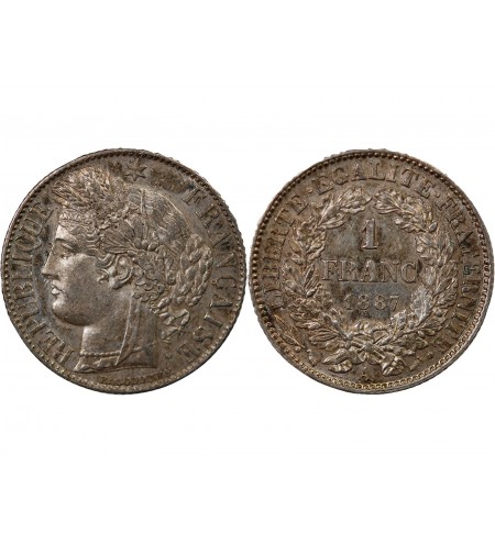 CERES ﻿- 1 FRANC ARGENT 1887 A PARIS
