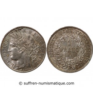 CERES ﻿- 1 FRANC ARGENT 1887 A PARIS
