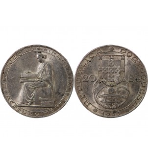 PORTUGAL - 20 ESCUDOS ARGENT 1953 - RÉFORME FINANCIÈRE 2