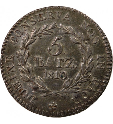 SUISSE, CANTON DE LUCERNE - 5 BATZEN ARGENT 1810