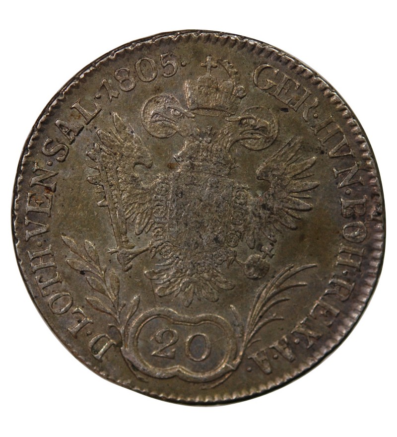 AUTRICHE, FRANÇOIS II - 20 KREUZER ARGENT 1805 E KARLSBURG
