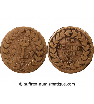 SIEGE DE STRASBOURG, LOUIS XVIII - DECIME 1815. BB