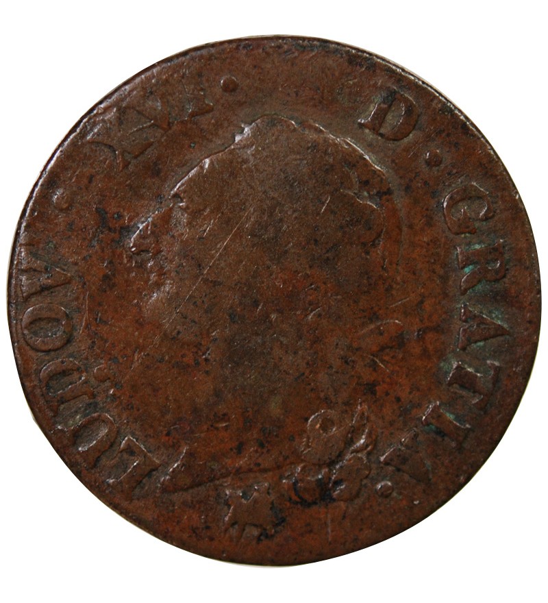 LOUIS XVI - SOL A L'ECU 1791 B ROUEN