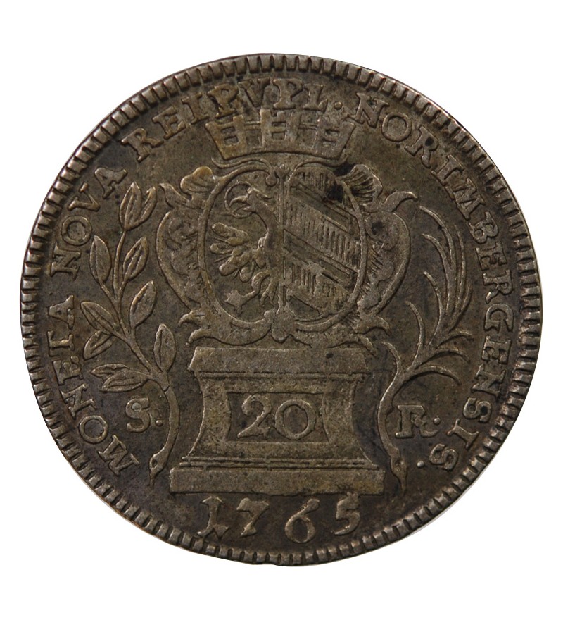 ALLEMAGNE, NUREMBERG, FRANCOIS Ier - 20 KREUZER ARGENT 1765 SR
