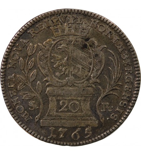 ALLEMAGNE, NUREMBERG, FRANCOIS Ier - 20 KREUZER ARGENT 1765 SR