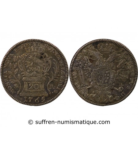 ALLEMAGNE, NUREMBERG, FRANCOIS Ier - 20 KREUZER ARGENT 1765 SR