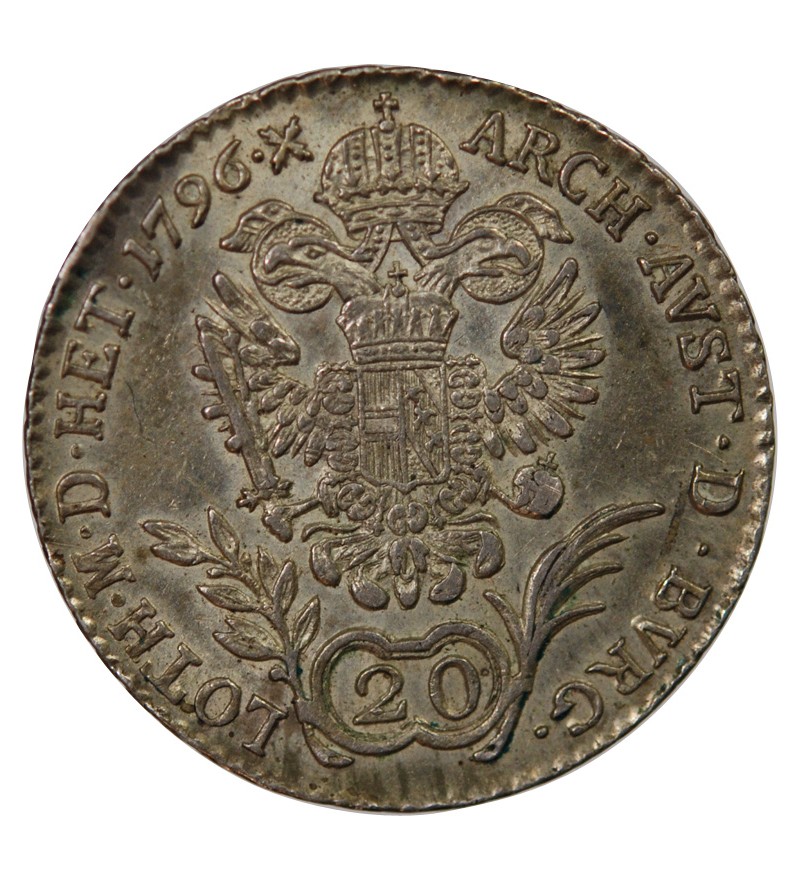 AUTRICHE, FRANÇOIS II - 20 KREUZER ARGENT 1796 B KREMNITZ
