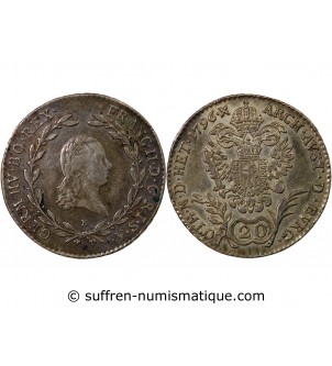 AUTRICHE, FRANÇOIS II - 20 KREUZER ARGENT 1796 B KREMNITZ