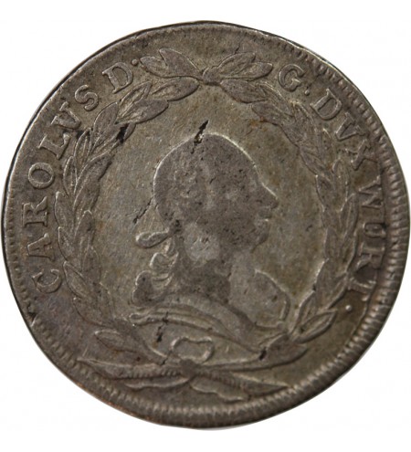ALLEMAGNE, WURTEMBERG, CHARLES II EUGENE - 20 KREUZER ARGENT 1765