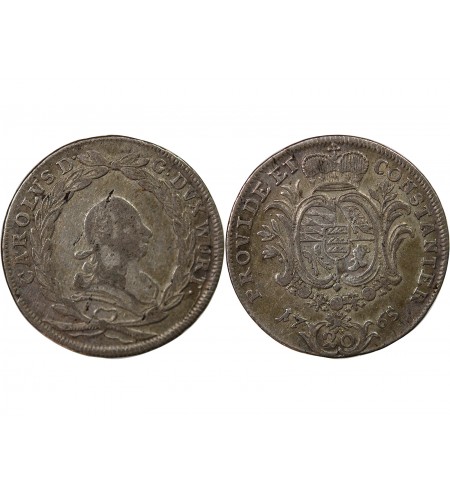 ALLEMAGNE, WURTEMBERG, CHARLES II EUGENE - 20 KREUZER ARGENT 1765