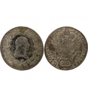 AUTRICHE, FRANÇOIS II - 20 KREUZER ARGENT 1805 B KREMNITZ 2