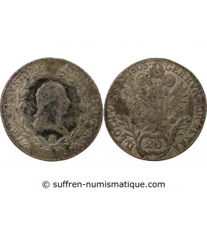 AUTRICHE, FRANÇOIS II - 20 KREUZER ARGENT 1805 B KREMNITZ