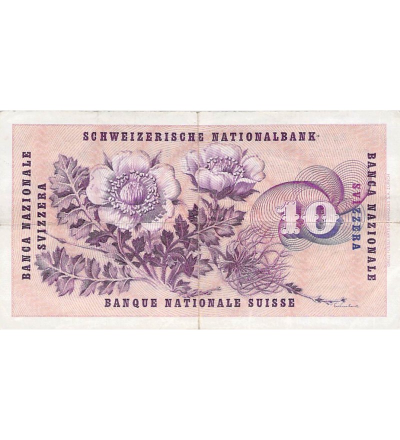 SUISSE, GOTTFRIED KELLER - 10 FRANCS 21/01/1965 - TB+