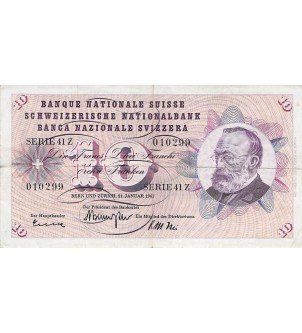 SUISSE, GOTTFRIED KELLER - 10 FRANCS 21/01/1965 - TB+ 2