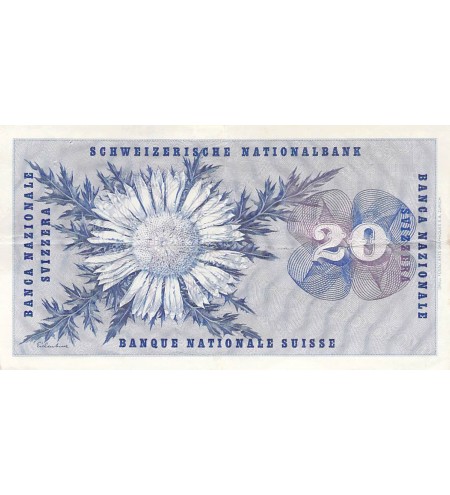 SUISSE, GENERAL DUFOUR - 20 FRANCS 01/07/1954 - TTB