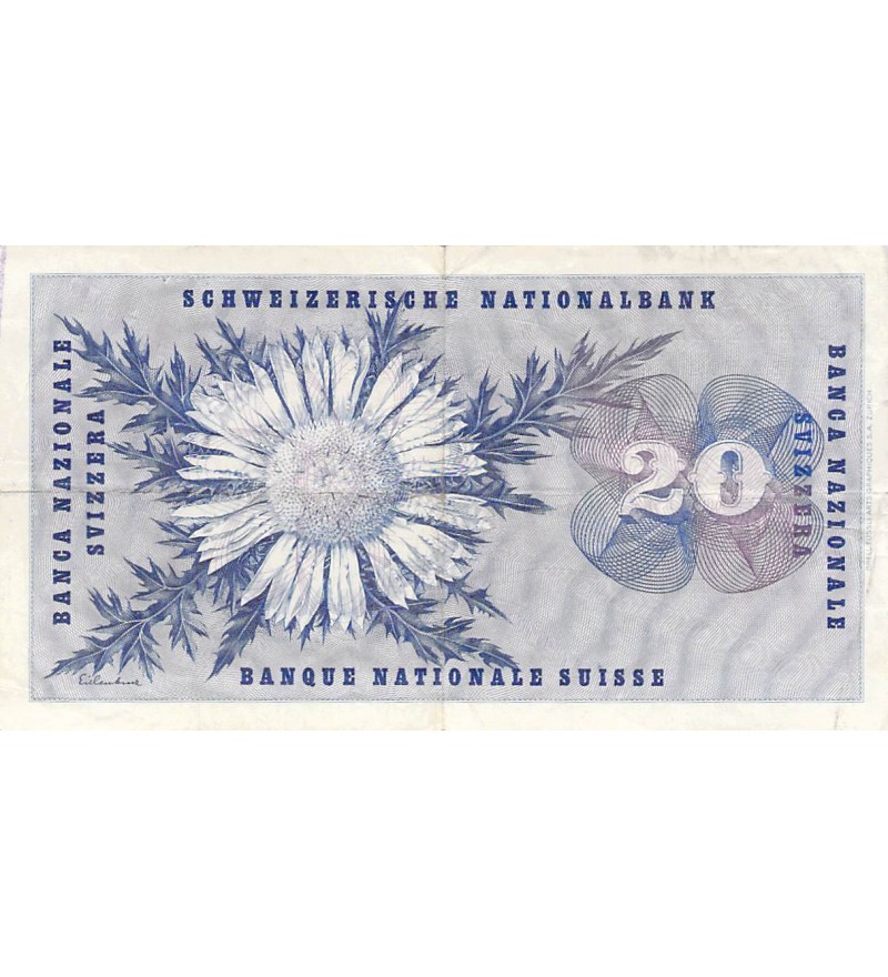 SUISSE, GENERAL DUFOUR - 20 FRANCS 07/07/1955 - PTTB