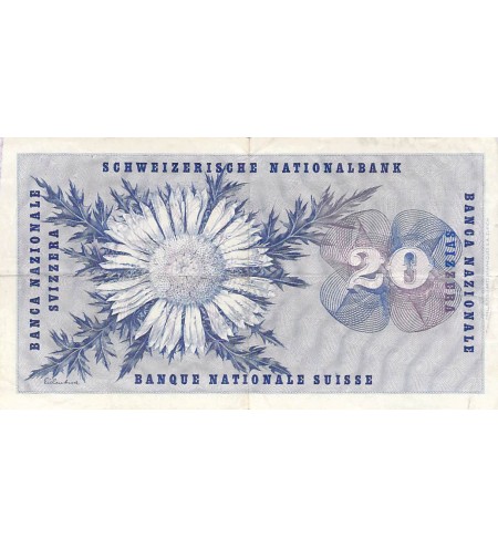 SUISSE, GENERAL DUFOUR - 20 FRANCS 07/07/1955 - PTTB