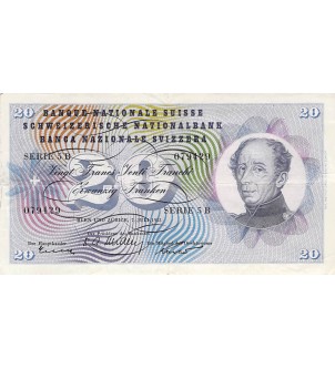 SUISSE, GENERAL DUFOUR - 20 FRANCS 07/07/1955 - PTTB 2