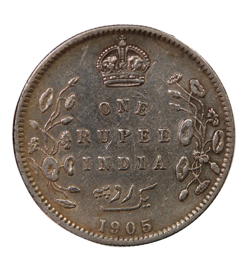 INDE, EDOUARD VII - RUPEE ARGENT 1905