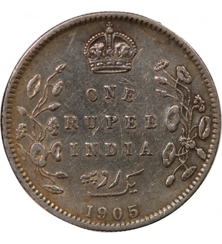 INDE, EDOUARD VII - RUPEE ARGENT 1905