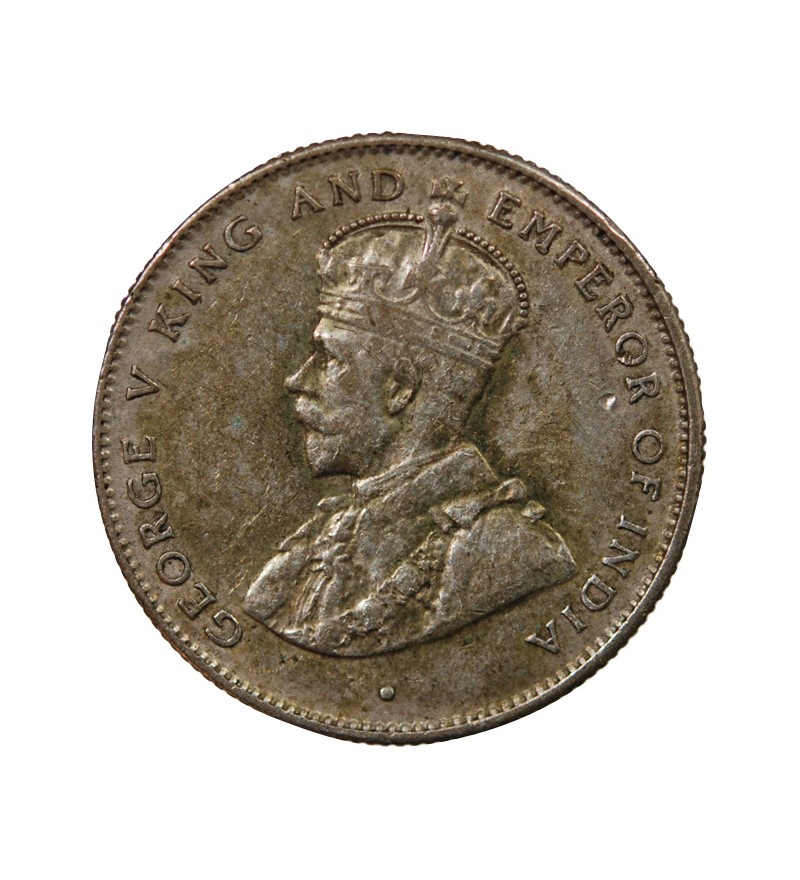 CEYLAN, GEORGES V - 50 CENTS ARGENT 1928