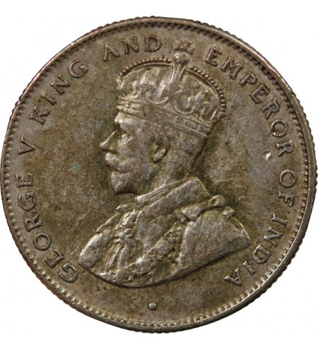 CEYLAN, GEORGES V - 50 CENTS ARGENT 1928