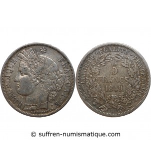 5 FRANCS CERES 1849 BB STRASBOURG